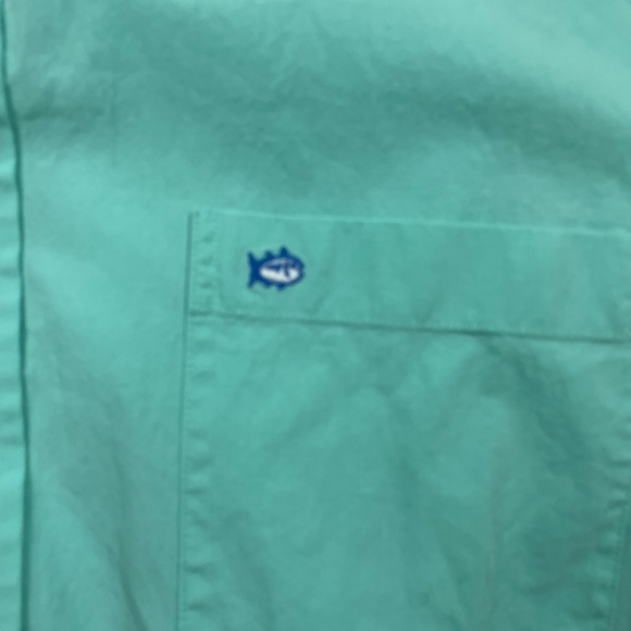 Southern Tide Large Mint Long Sleeve Button up Poplin Sports Shirt Cotton Blend - Picture 3 of 6
